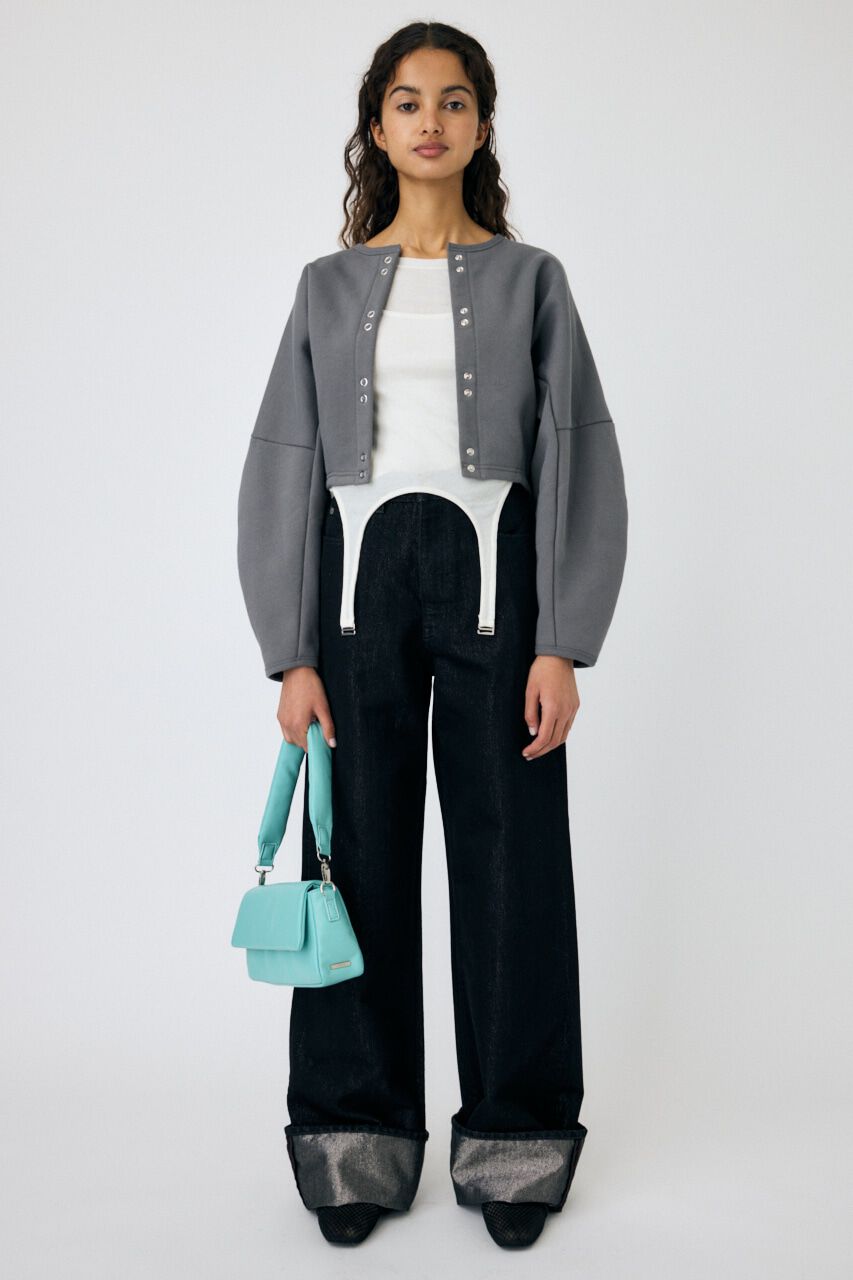 MOUSSY「CURVE SLEEVE TERRY カーディガン」|カーディガン|