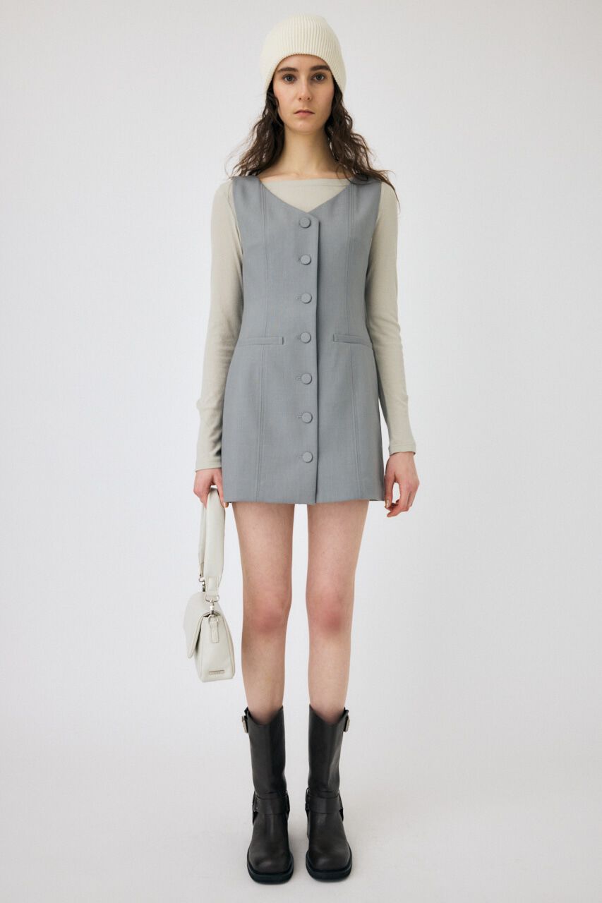 MOUSSY「VEST MINI ドレス」|ワンピース|L/GRY1