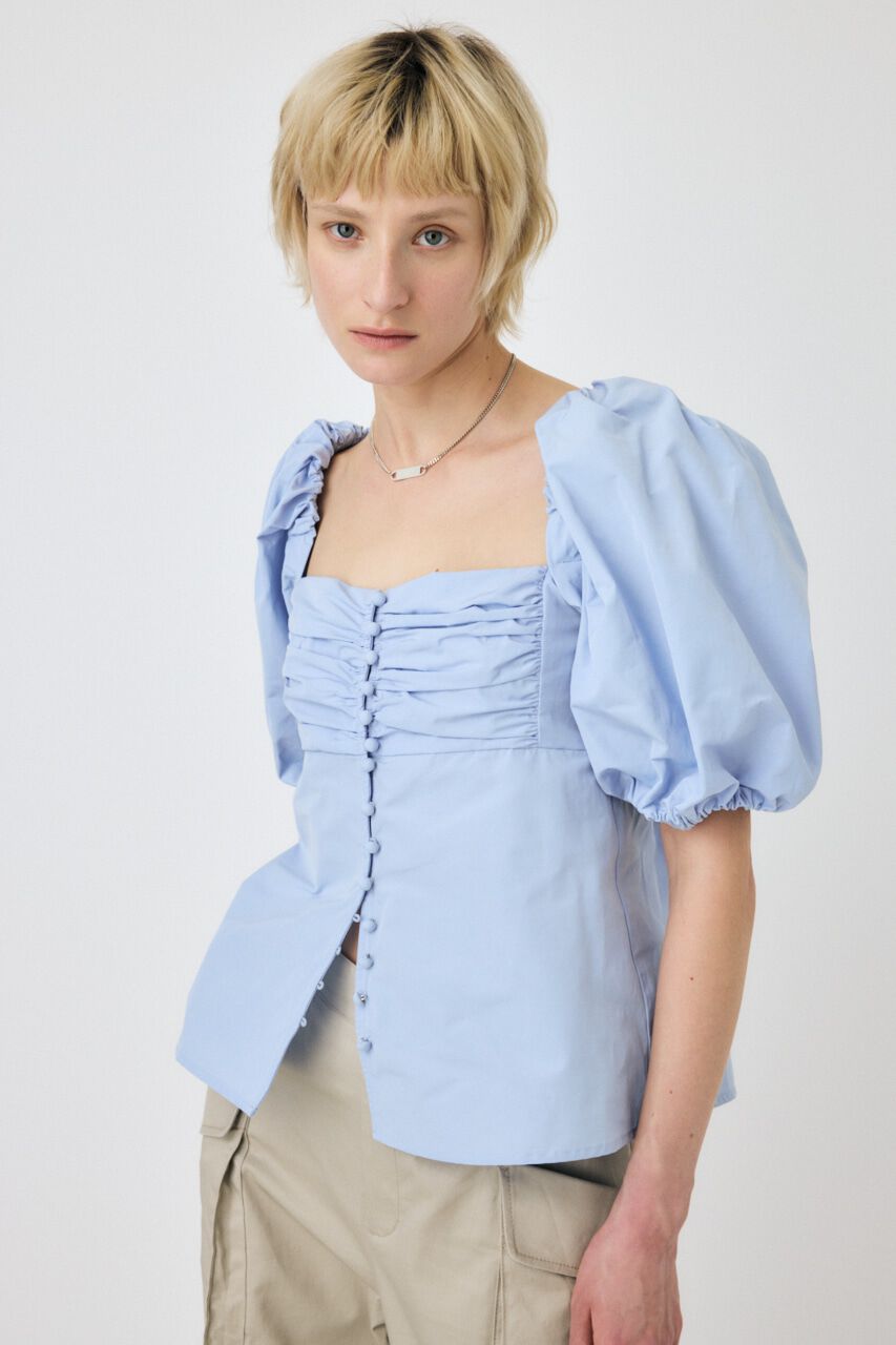 MOUSSY「OPEN NECK GATHER ブラウス」|シャツ・ブラウス|