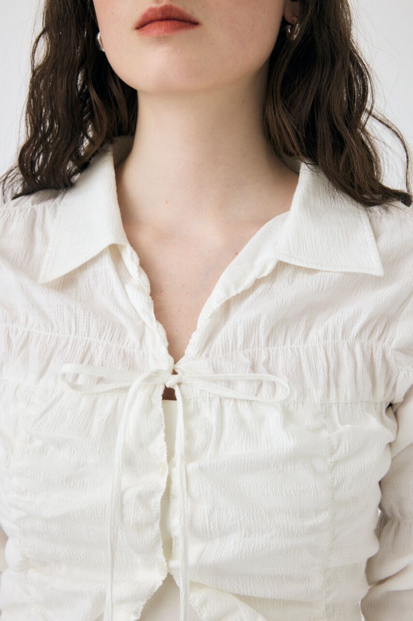 MOUSSY「FRONT TIE SHIRRING シャツ」|シャツ・ブラウス|