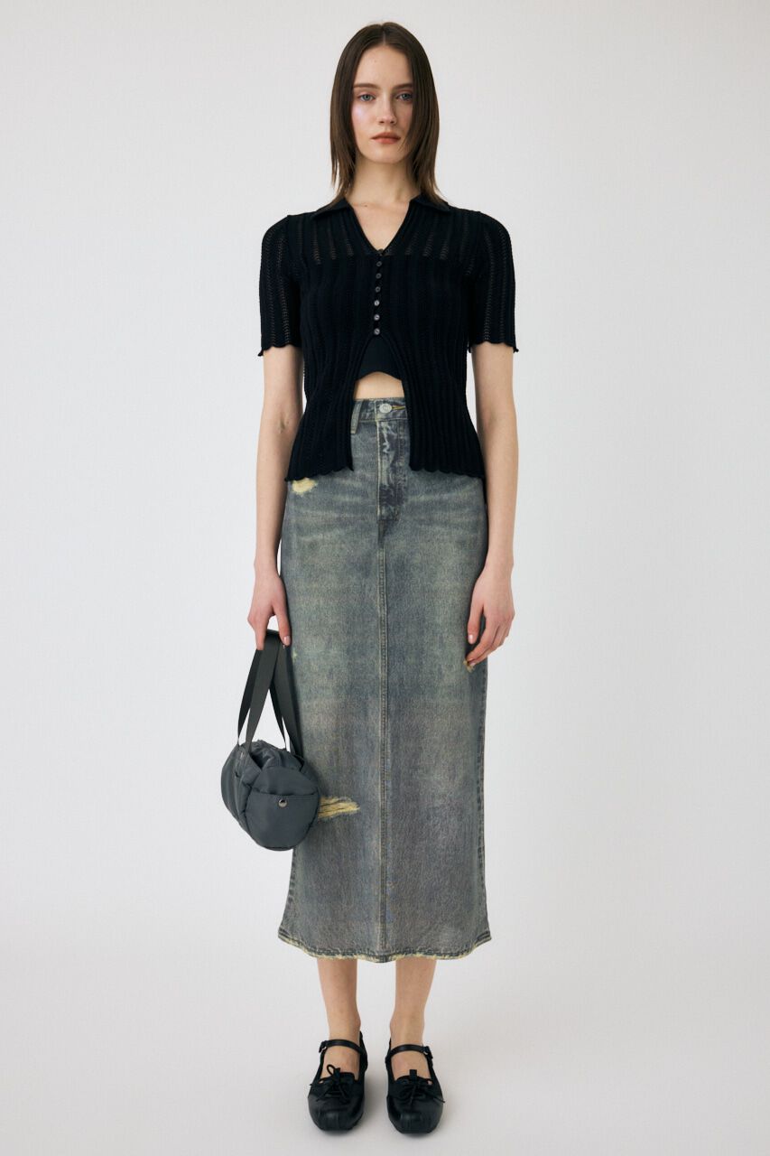 MOUSSY「DENIM PRINT TRANSPARENT スカート」|スカート|