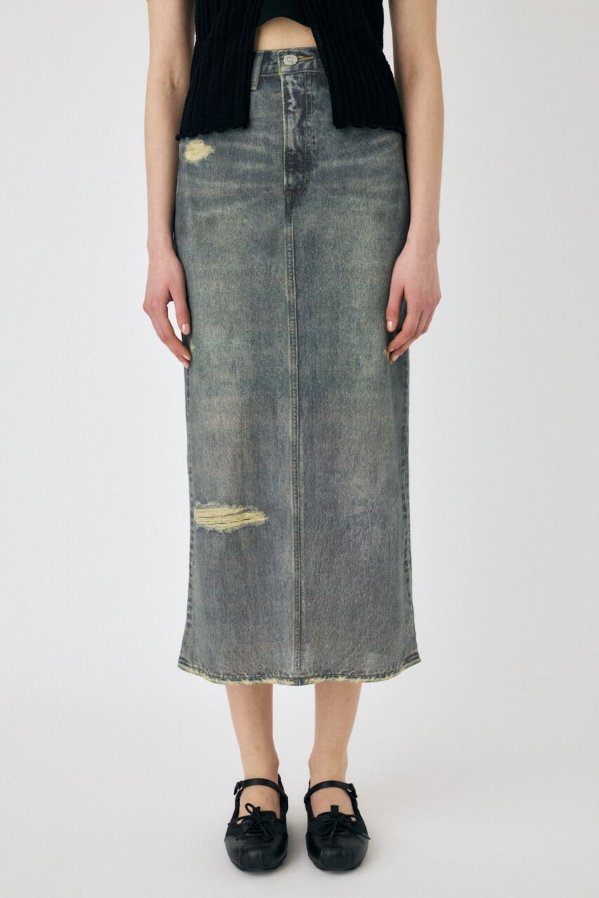 MOUSSY「DENIM PRINT TRANSPARENT スカート」|スカート|