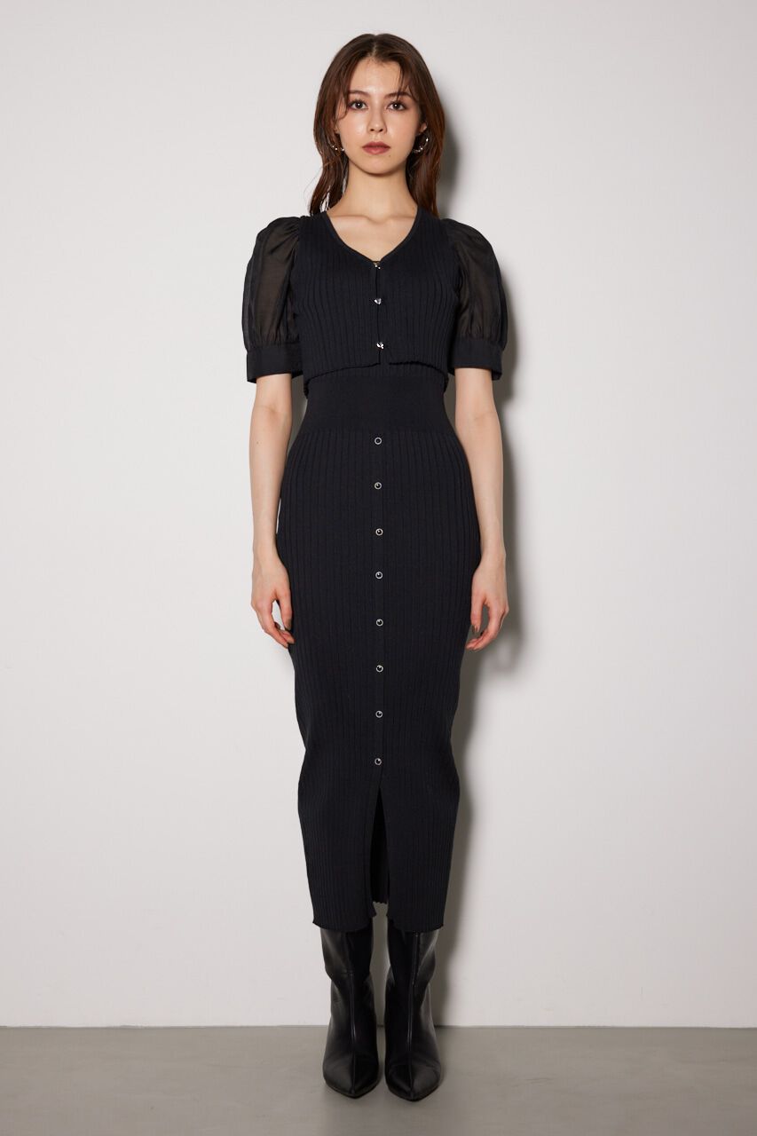 rienda「シアースリーヴコンビカーデセットワンピース」|ワンピース|