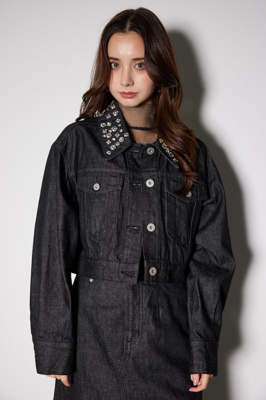 rienda「ビジューカラーＧジャン」|デニムジャケット|