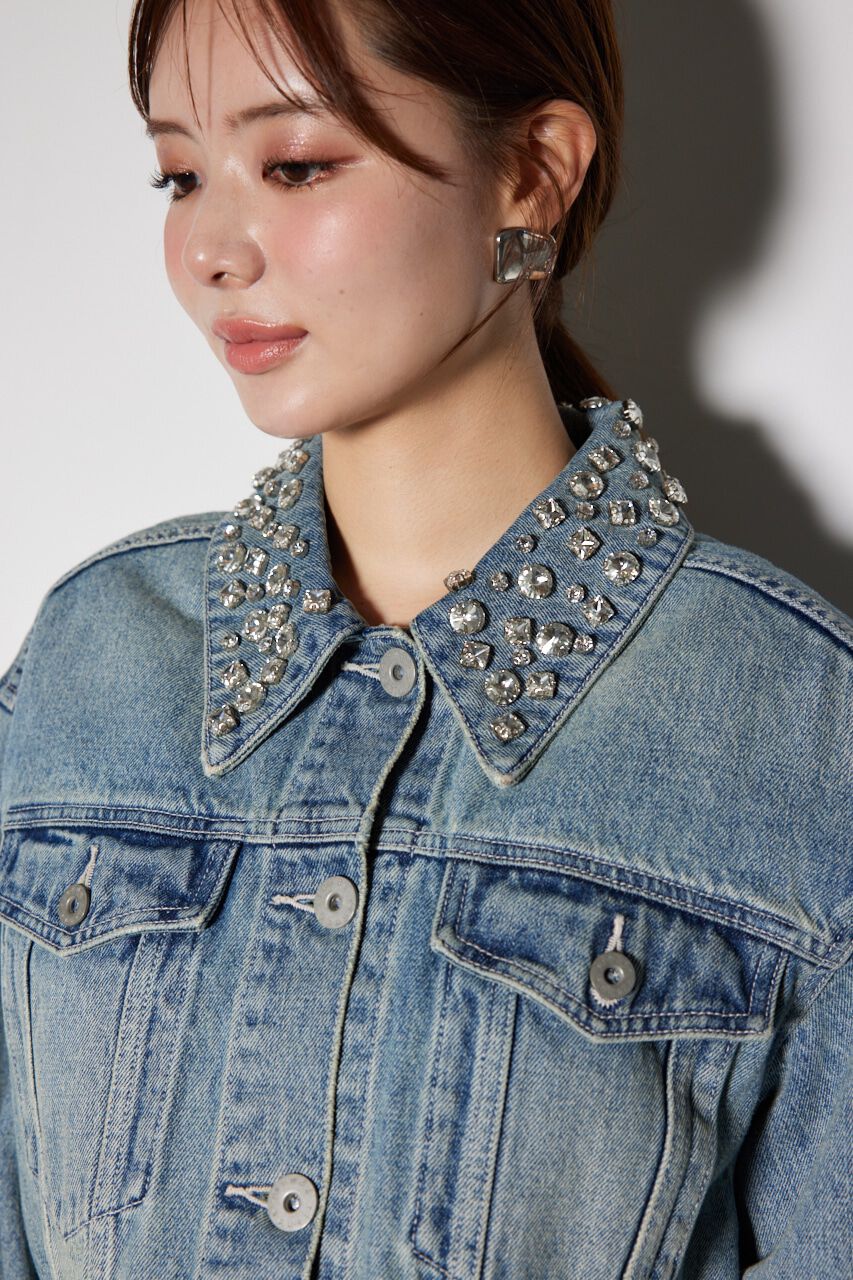 rienda「ビジューカラーＧジャン」|デニムジャケット|