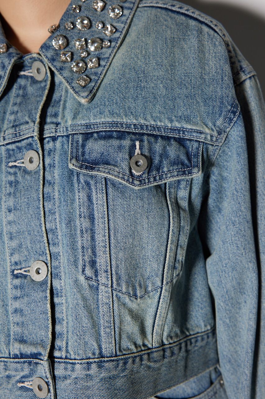 rienda「ビジューカラーＧジャン」|デニムジャケット|