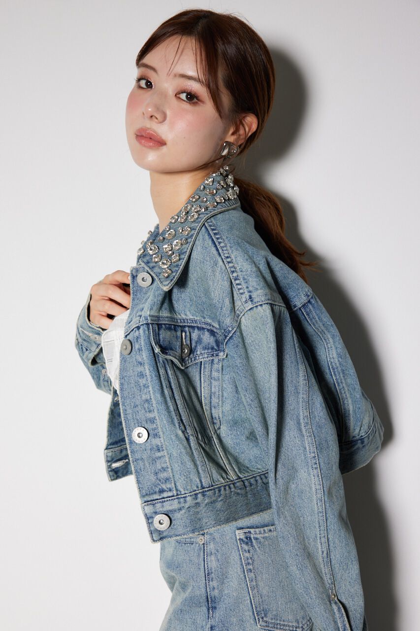 rienda「ビジューカラーＧジャン」|デニムジャケット|