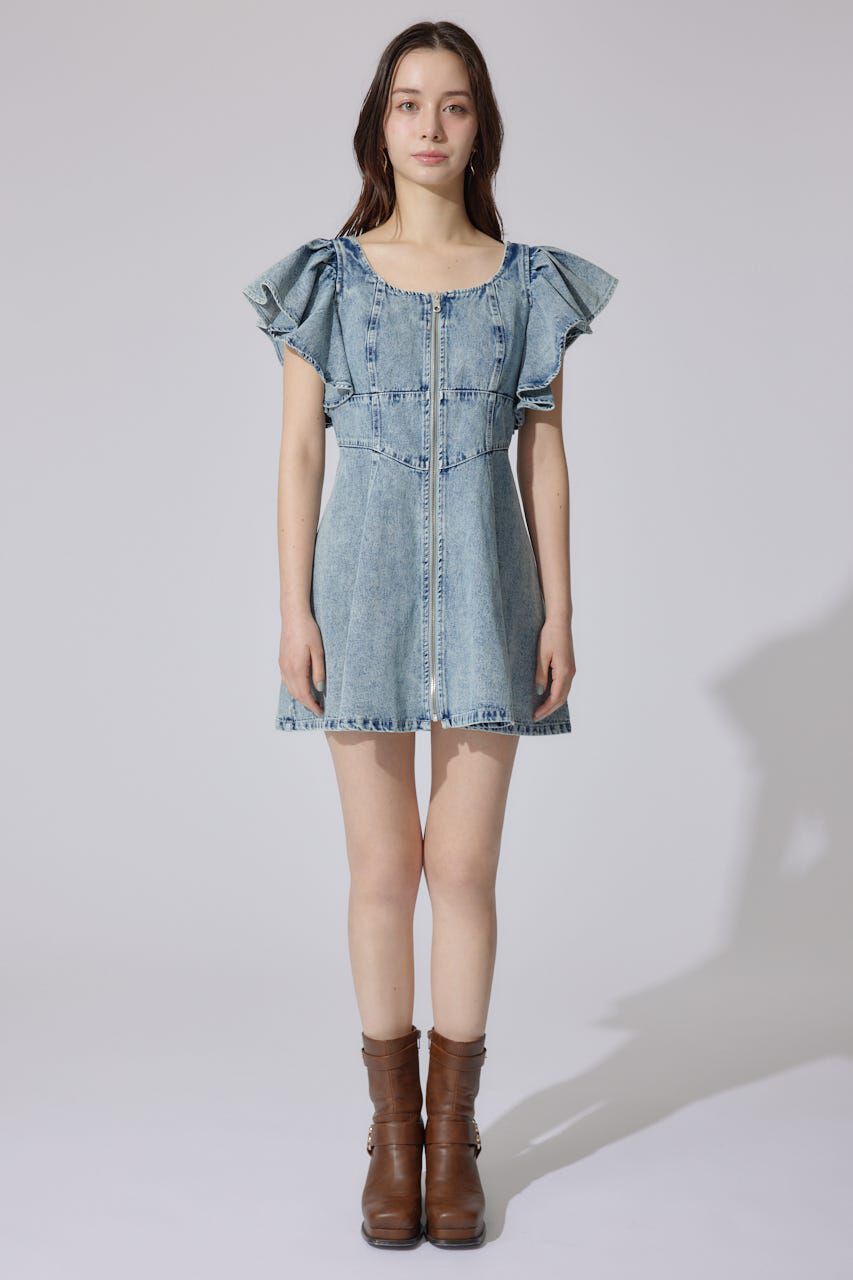 rienda「フリルスリーブミニワンピース」|ワンピース|