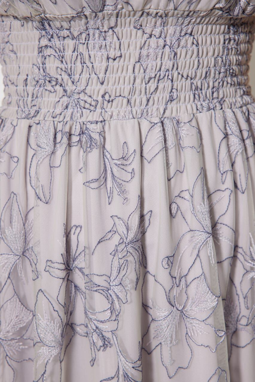 rienda「エンブロイダリーチュールフレアスリーブワンピース」|ワンピース|