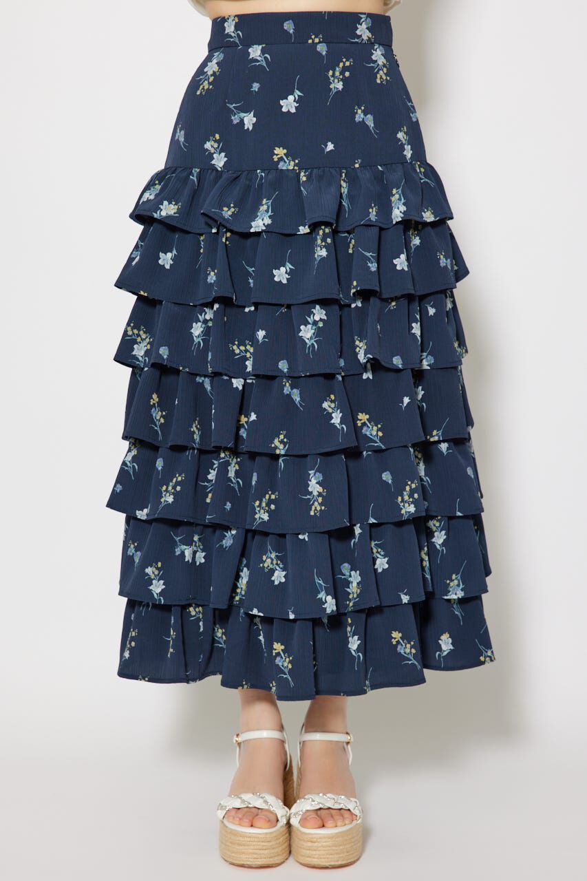 rienda「ジャストウエストティアードマキシスカート」|スカート|