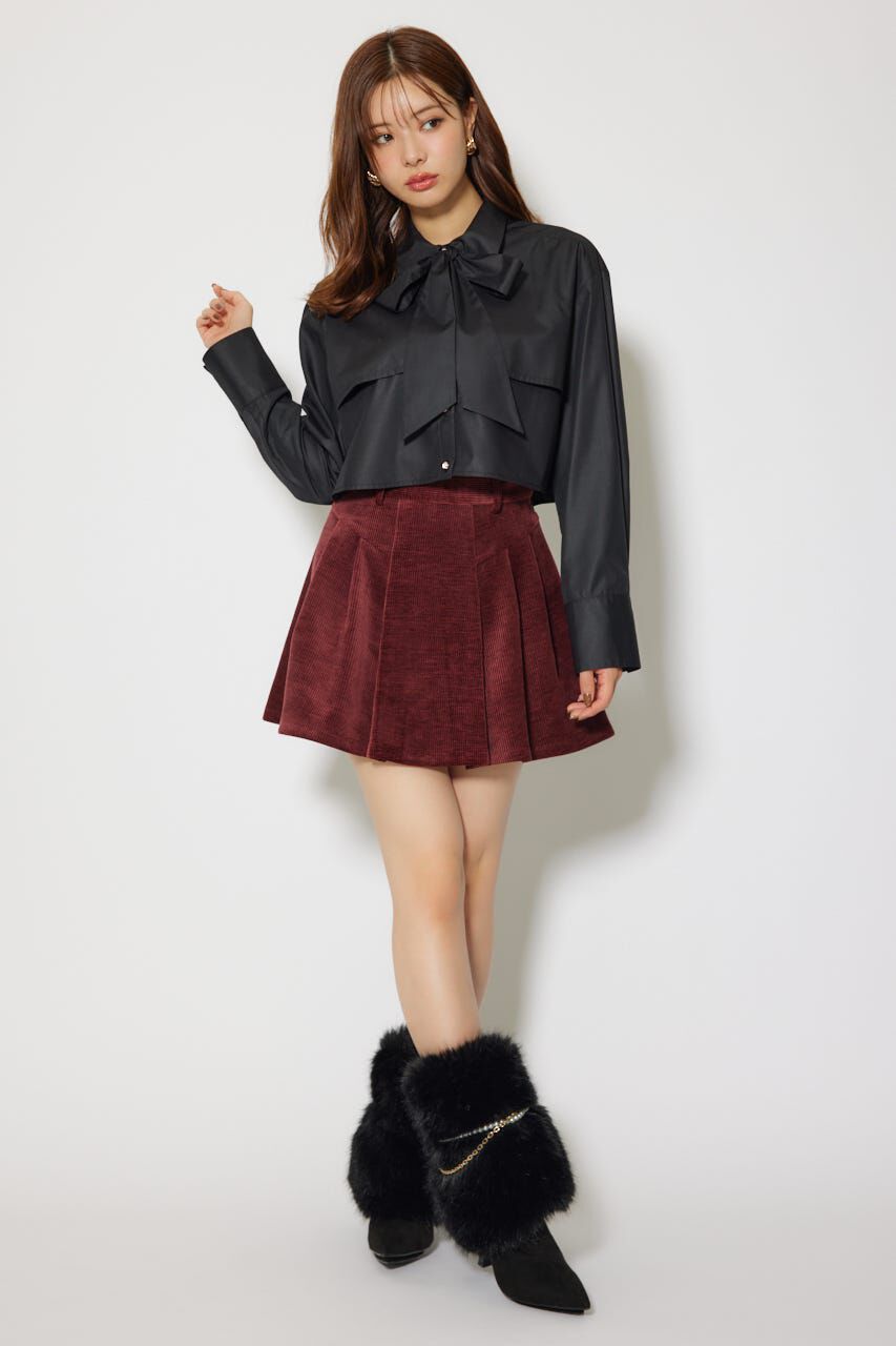 rienda「ビジューボタンボウタイシャツトップス」|シャツ・ブラウス|