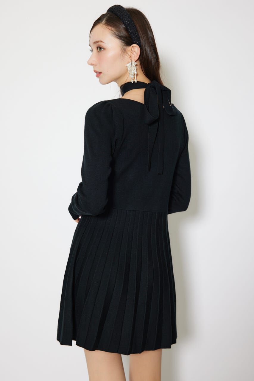 rienda「フロントビジュープリーツミニニットワンピース」|ワンピース|