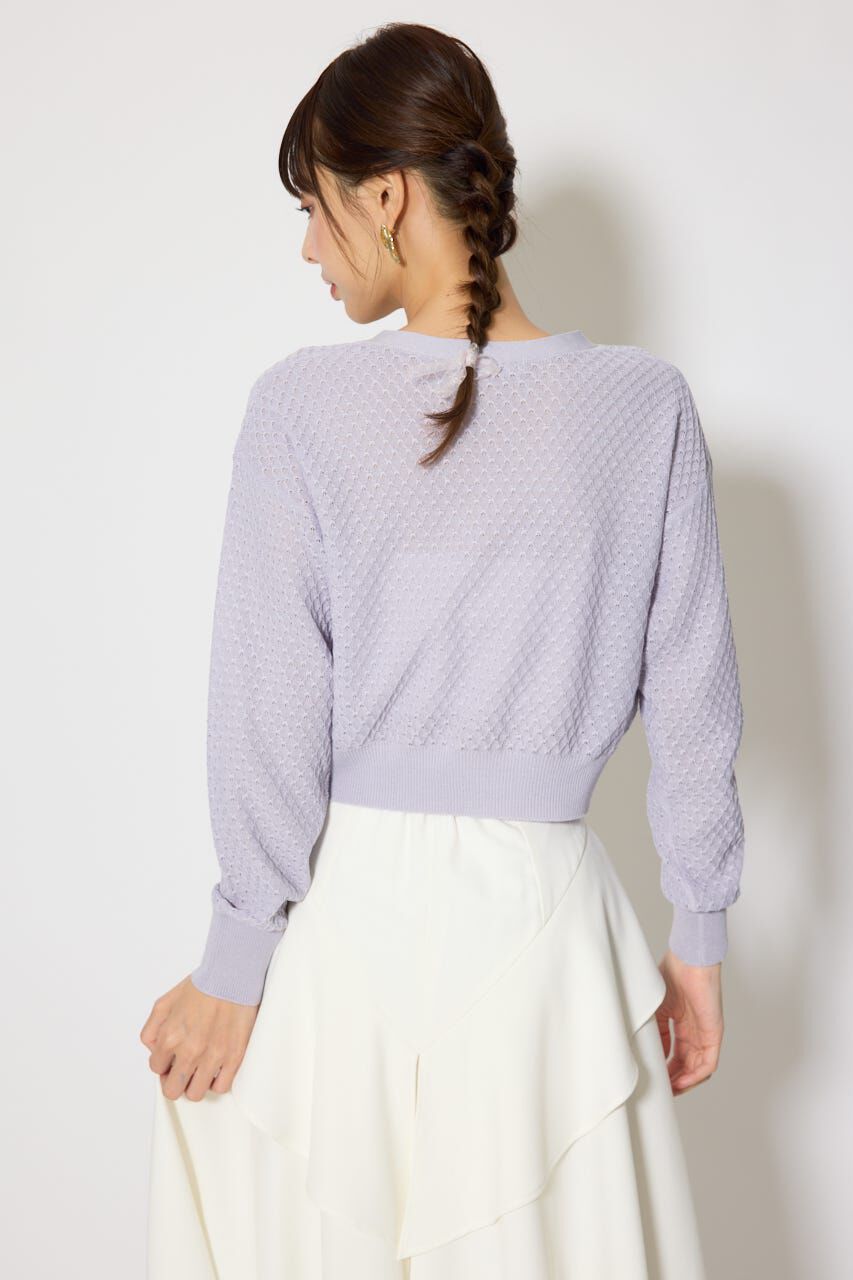 rienda「柄編みシアーカーディガン」|カーディガン|