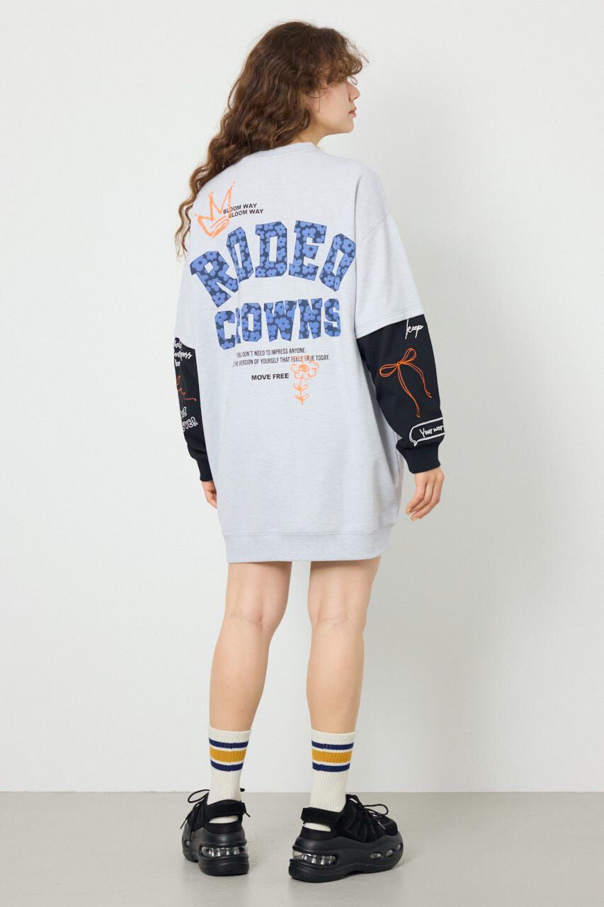 RODEO CROWNS「フェイクレイヤードフラワーロゴワンピース」|ワンピース|