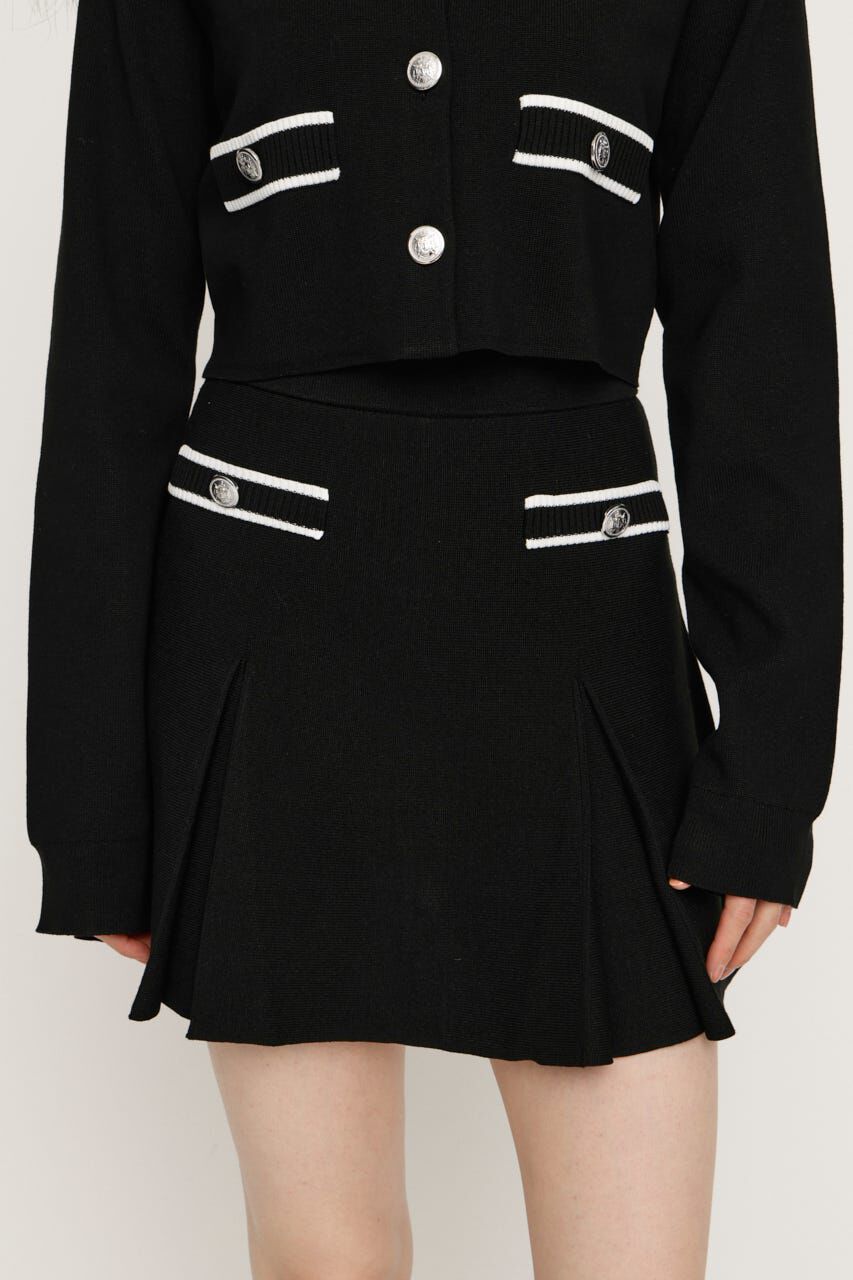SLY「MILANO RIB BOX PLEATS ショートスカート」|スカート|BLK