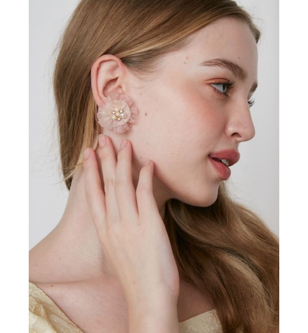 CALNAMUR「SHEER 3D FLOWER BIJOU PIERCE/シアー3Dフラワービジューピアス」|その他|