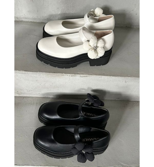 CALNAMUR「2WAY FLOWER CLIP PLATFORM LOAFERS/2WAYフラワークリッププラットフォームローファー」|その他|