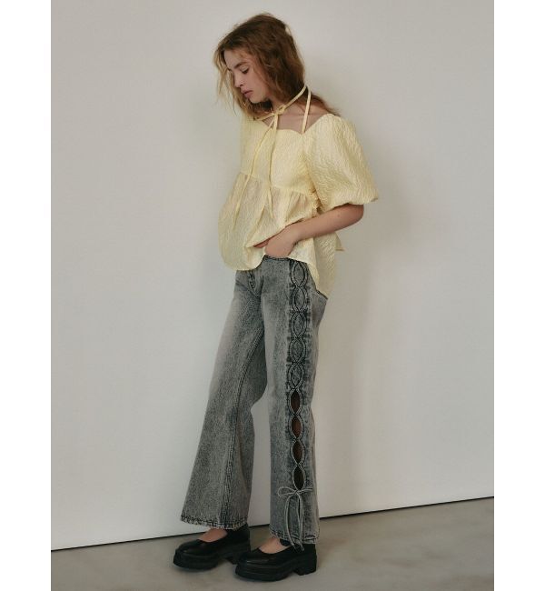 CALNAMUR「2WAY FLOWER CLIP PLATFORM LOAFERS/2WAYフラワークリッププラットフォームローファー」|その他|