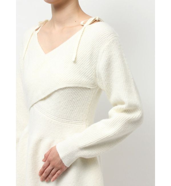 CALNAMUR「クロスデザインニットミニワンピース」|ワンピース|