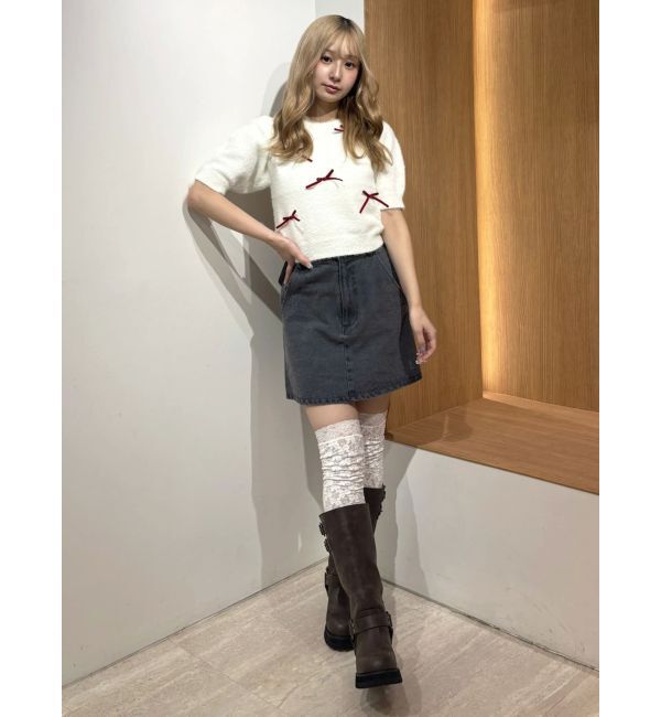 CALNAMUR「リボンデニムスカート」|スカート|