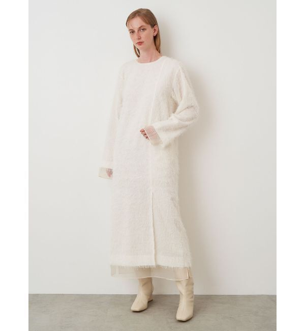 ELENDEEK「BACK OPEN FRINGE OP」|ワンピース|オフホワイト