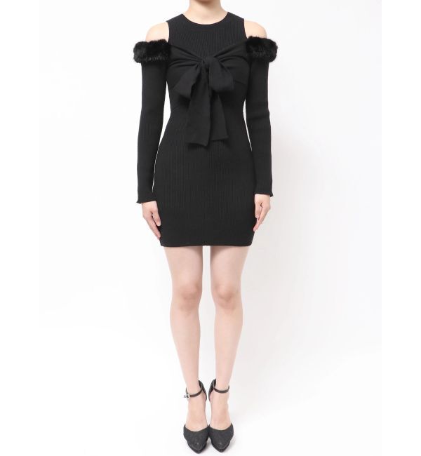 RESEXXY「ポイントフェイクファーミニニットワンピース」|ワンピース|