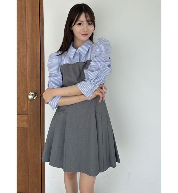 dazzlin「レイヤードシャツミニワンピース」|ワンピース|