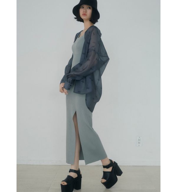 EMODA「ワイドストラップリブスリットワンピース」|ワンピース|