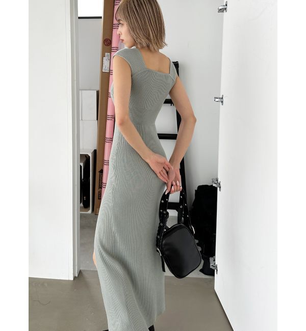 EMODA「ワイドストラップリブスリットワンピース」|ワンピース|