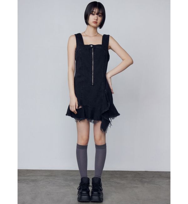 EMODA「アシンメトリーデニムミニワンピース」|ワンピース|