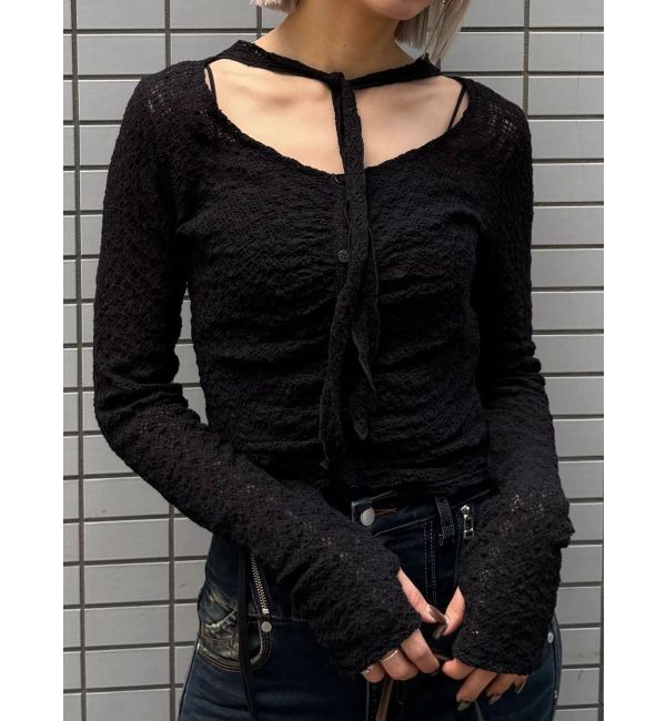 EMODA「フロントボタンタイトップ」|Tシャツ・カットソー|