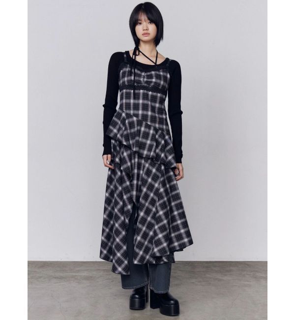 EMODA「アシンメトリーフリルマキシワンピース」|ワンピース|