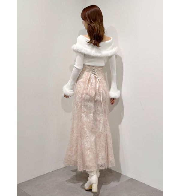 MERCURYDUO「シャギーエンブロイダリースカート」|スカート|