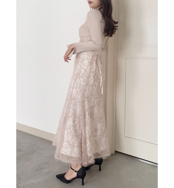 MERCURYDUO「シャギーエンブロイダリースカート」|スカート|