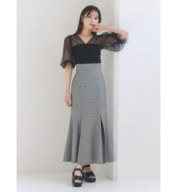 MERCURYDUO「バックレースアップストレッチマーメイドスカート」|スカート|