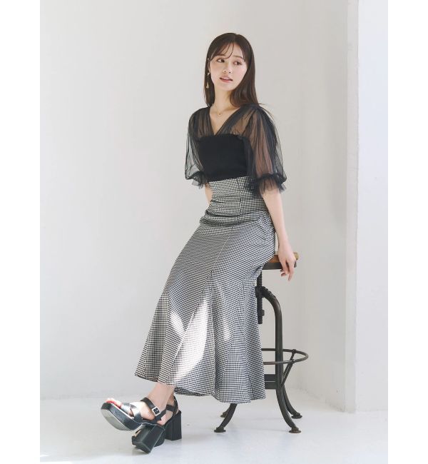 MERCURYDUO「バックレースアップストレッチマーメイドスカート」|スカート|