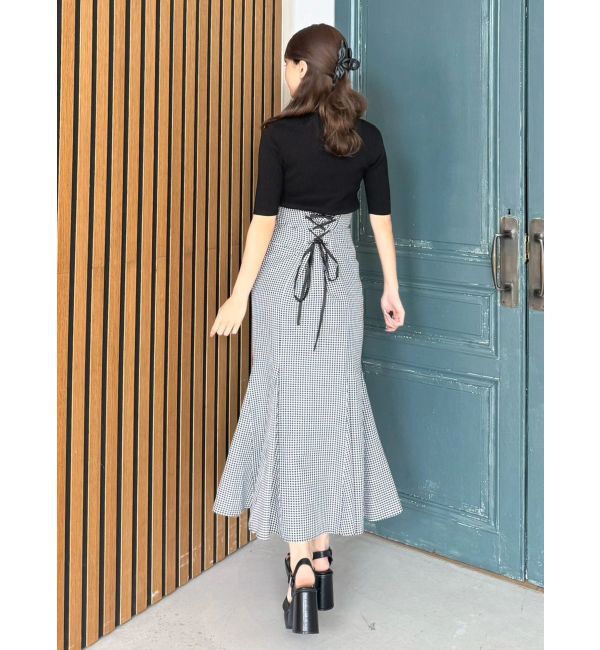 MERCURYDUO「バックレースアップストレッチマーメイドスカート」|スカート|