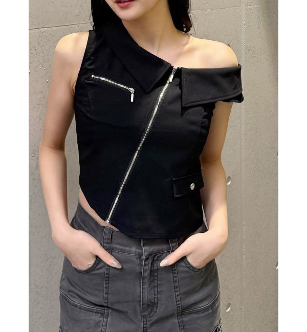 MURUA「ライダースワンショルシャツ」|シャツ・ブラウス|ブラック