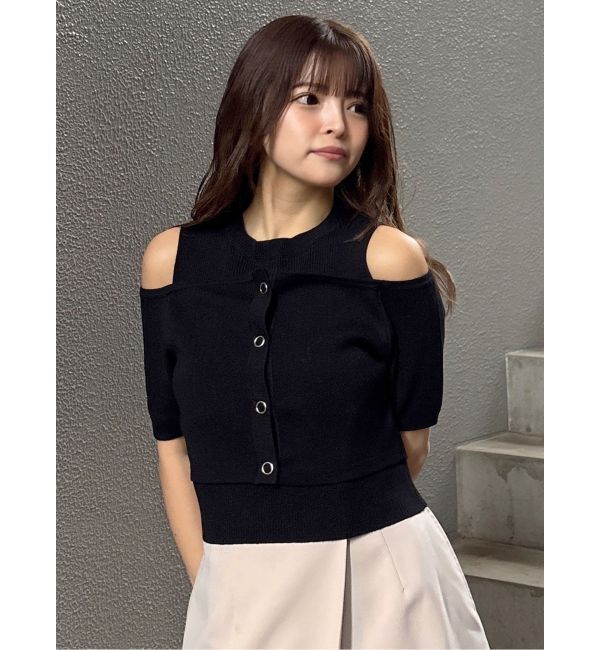 MURUA「オフショルカーデドッキングニット」|ニット・セーター|