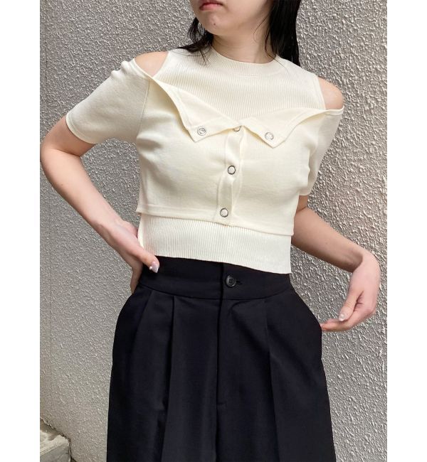 MURUA「オフショルカーデドッキングニット」|ニット・セーター|