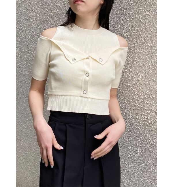 MURUA「オフショルカーデドッキングニット」|ニット・セーター|