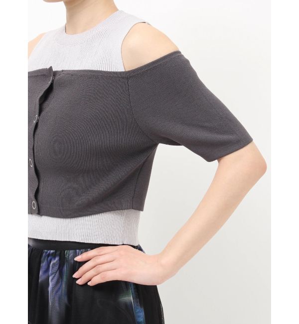 MURUA「オフショルカーデドッキングニット」|ニット・セーター|
