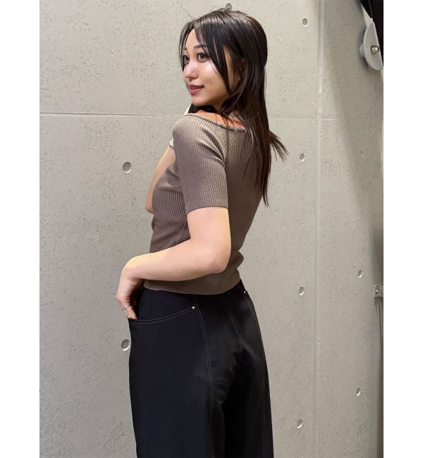 MURUA「レイヤードワンショルハーフニット」|ニット・セーター|