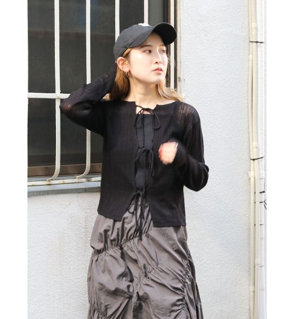 Ungrid「2Wayリボンニットカーデ」|カーディガン|