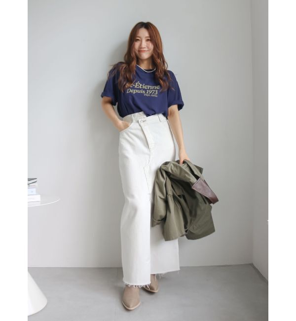 Ungrid「ミニスラブビッグシルエットロゴTee」|Tシャツ・カットソー|