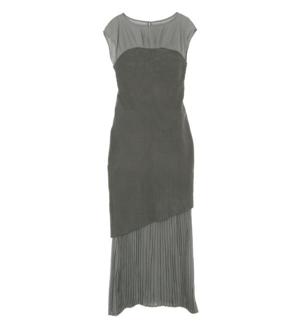 LAGUNAMOON「シフォンプリーツニットドッキングワンピース」|ワンピース|