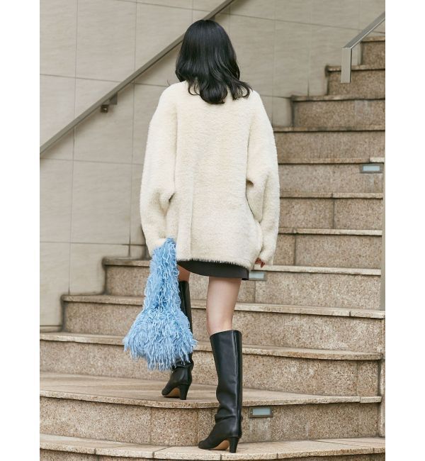 LAGUNAMOON「ミニシャギーセッケツニットカーディガン」|カーディガン|