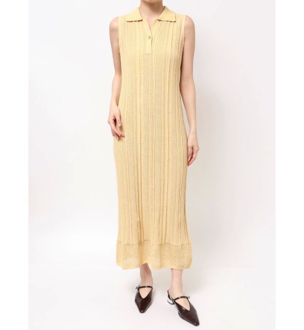 LAGUNAMOON「【追加生産】シャツカラーメランジニットワンピース」|ワンピース|