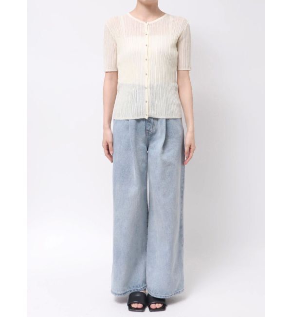 LAGUNAMOON「シアーニットショートスリーブカーデ」|カーディガン|