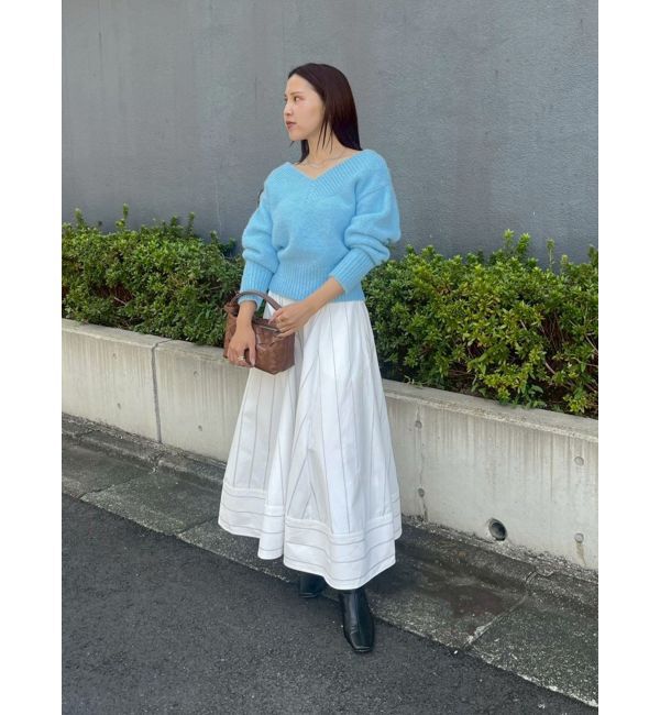 LAGUNAMOON「【WEB限定】Vネックカラーショートニットプルオーバー」|ニット・セーター|